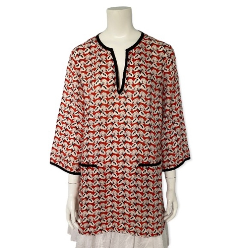 Tory Burch Poppy Floral Linen Tunic